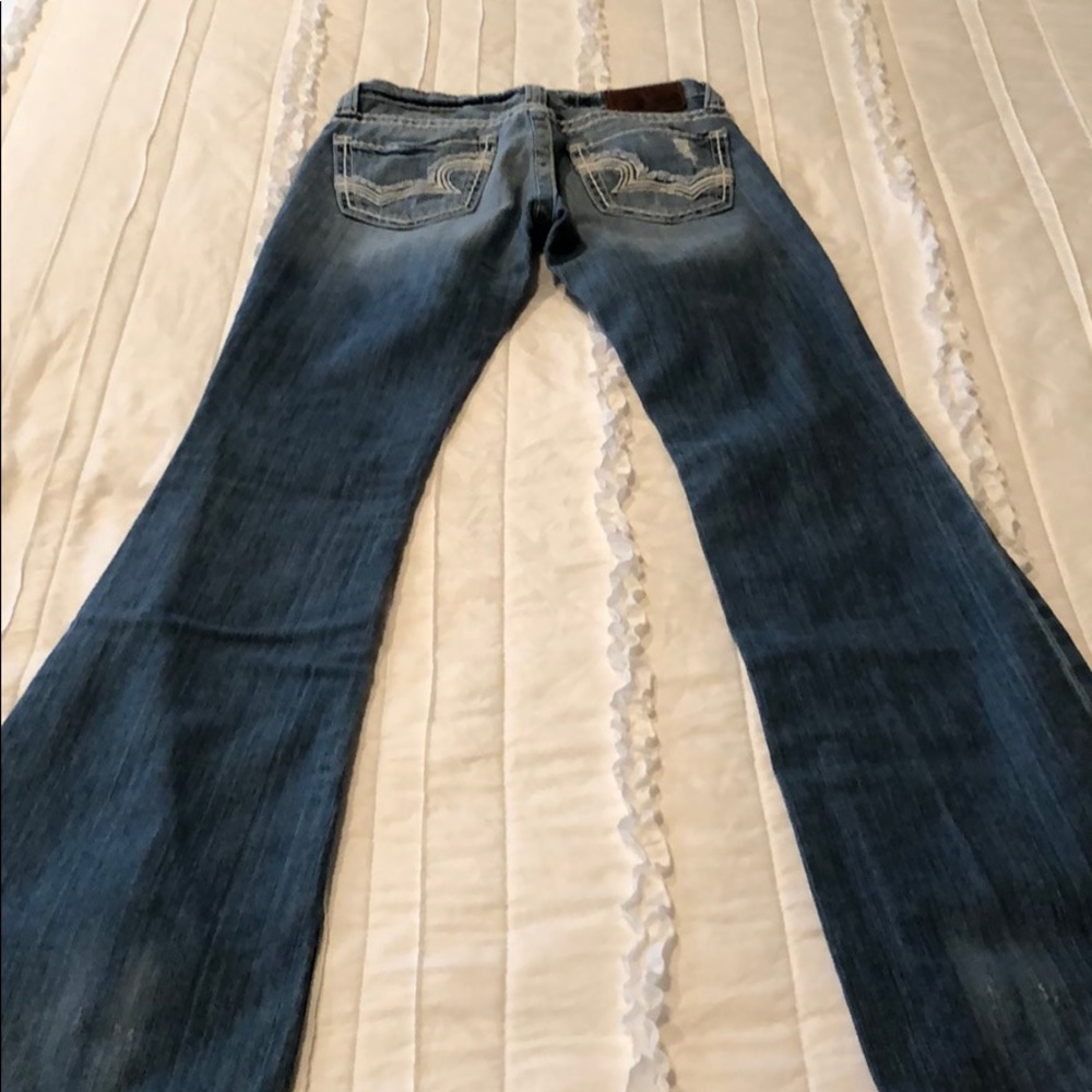 Big Star ultra-low rise boot cut distressed jeans